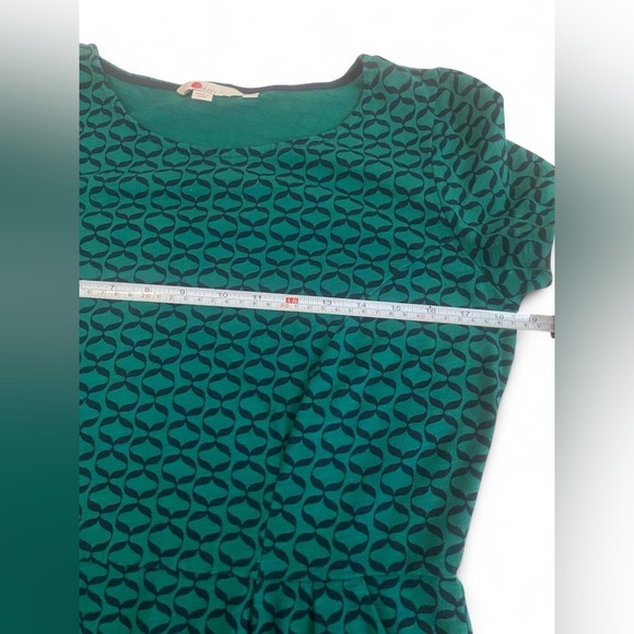 Boden Geometric Phoebe Jersey Pockets Green Blue Fit Flare Retro Mod US 8R - Picture 7 of 13